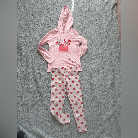 Carter's Other - Carter's Girls Pink Hoodie Top with Heart Leggings Set
